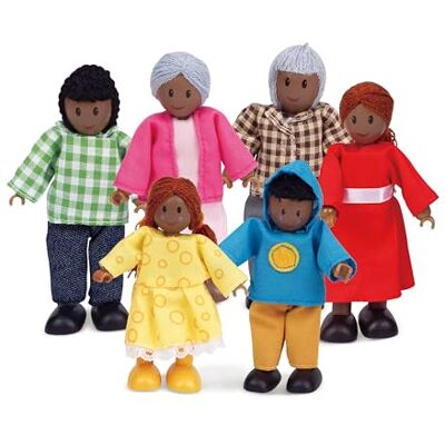 Hape E3501 Happy Family African American Wooden Dolls House Accessories Hape E3501 Happy Family African American Wooden Dolls House Accessories