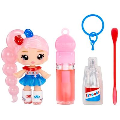 Yummiland x Licensed Sweets Lip Gloss Doll: Bazooka Bubble Gum – Jojo Bubblegum – w Zestawie Laleczka, Błyszczyk DIY i Breloczek! Zabawa z Makijażem i Kolekcjonerska Gratka dla Dzieci od 4. Roku Życia Yummiland x Licensed Sweets Lip Gloss Doll: Bazooka Bubble Gum – Jojo Bubblegum – w Zestawie Laleczka, Błyszczyk DIY i Breloczek! Zabawa z Makijażem i Kolekcjonerska Gratka dla Dzieci od 4. Roku Życia