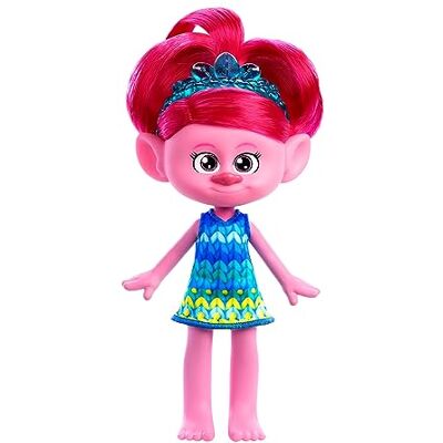 Mattel Trolle Poppy Lalka podstawowa z barwnymi włosami i akcesorium, zabawki inspirowane filmem HNF13 Mattel Trolle Poppy Lalka podstawowa z barwnymi włosami i akcesorium, zabawki inspirowane filmem HNF13