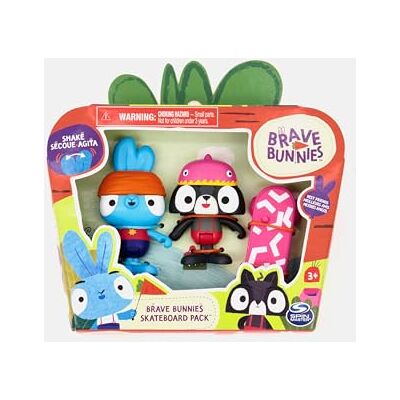 Brave Bunnies zestaw deskorolki z zającem i szopem praczem, z 2 figurkami akcji i 1 deskorolką jako akcesoria, zabawka dla dzieci od 3 lat, zestaw podstawowych figurek Brave Bunnies zestaw deskorolki z zającem i szopem praczem, z 2 figurkami akcji i 1 deskorolką jako akcesoria, zabawka dla dzieci od 3 lat, zestaw podstawowych figurek