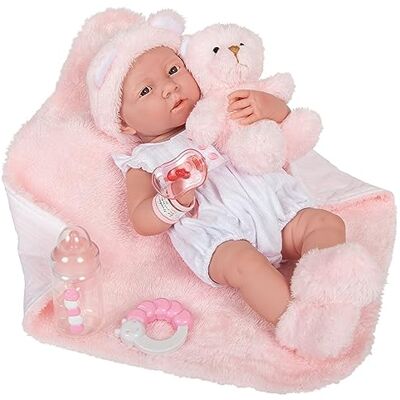 JC Toys -La Newborn lalka niemowlęca, różowa (18061) JC Toys -La Newborn lalka niemowlęca, różowa (18061)