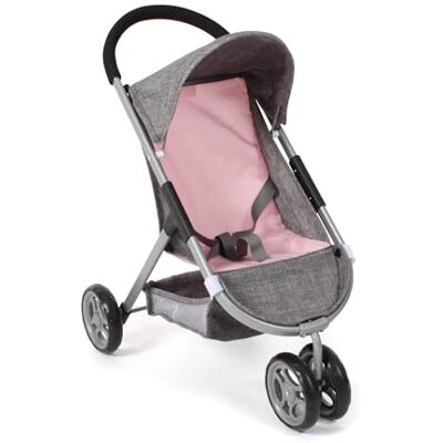 Bayer Buggy dla lalek Speedy – melanż szaro-różowy – odpowiedni dla lalek do 46 cm – wysokość suwaka 58 cm Bayer Buggy dla lalek Speedy – melanż szaro-różowy – odpowiedni dla lalek do 46 cm – wysokość suwaka 58 cm