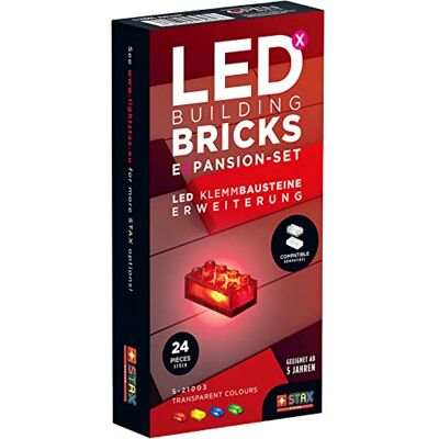 STAX S-21003 Expansion Colour klocki LED, czerwone, żółte, zielone, niebieskie (wszystkie przezroczyste), kompatybilne z tradycyjnymi producentami STAX S-21003 Expansion Colour klocki LED, czerwone, żółte, zielone, niebieskie (wszystkie przezroczyste), kompatybilne z tradycyjnymi producentami