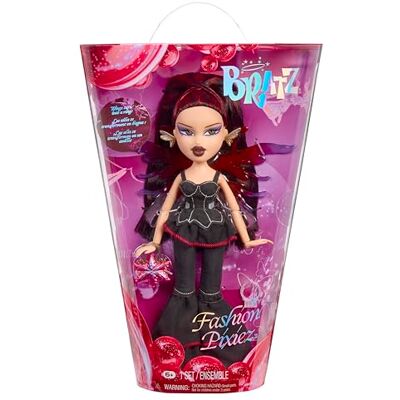 Bratz Fashion Pixiez Lina Kolekcjonerska Lalka Fantasy z Prawdziwymi Ubraniami i Akcesoriami, Skrzydła Zmieniają się w Pierścionek Bratz Fashion Pixiez Lina Kolekcjonerska Lalka Fantasy z Prawdziwymi Ubraniami i Akcesoriami, Skrzydła Zmieniają się w Pierścionek