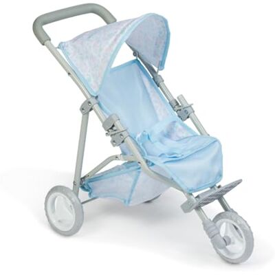 JC Toys Składany wózek z 3 kołami, dla lalek do 45 cm, posiada kosz i kaptur, idealny do zabawy i spacerów, niebieski z kwiatowym wystrojem, zaprojektowany przez Berenguera, +3 lata JC Toys Składany wózek z 3 kołami, dla lalek do 45 cm, posiada kosz i kaptur, idealny do zabawy i spacerów, niebieski z kwiatowym wystrojem, zaprojektowany przez Berenguera, +3 lata