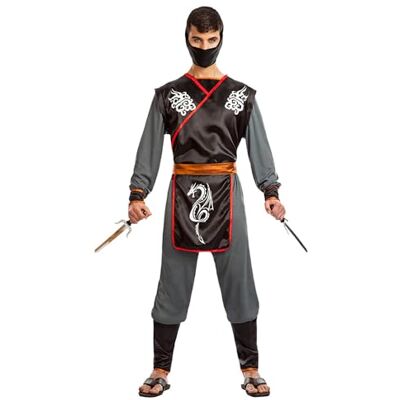 Boland Kostium Ninja dla dorosłych, 5-częściowy, przebranie na imprezy tematyczne, Halloween lub karnawał, wojownik Boland Kostium Ninja dla dorosłych, 5-częściowy, przebranie na imprezy tematyczne, Halloween lub karnawał, wojownik