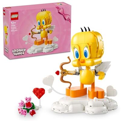 Lego Looney Tunes Uroczy kanarek Tweety, prezent walentynkowy dla dzieci w wieku od 12 lat i dorosłych, zestaw konstrukcyjny i dekoracja na walentynki z figurką kupidyna 40824 Lego Looney Tunes Uroczy kanarek Tweety, prezent walentynkowy dla dzieci w wieku od 12 lat i dorosłych, zestaw konstrukcyjny i dekoracja na walentynki z figurką kupidyna 40824