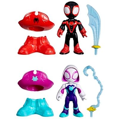 SPIDEY AND HIS AMAZING FRIENDS Pirat Miles "Spin" Morales i piratka Ghost-Spider z serii Water-Webs z serialu "Spidey i super-kumple" Marvela SPIDEY AND HIS AMAZING FRIENDS Pirat Miles "Spin" Morales i piratka Ghost-Spider z serii Water-Webs z serialu "Spidey i super-kumple" Marvela