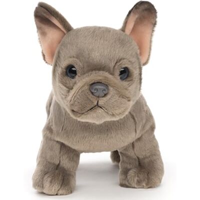 Uni-Toys Buldog francuski (szary) bez smyczy 26 cm (długość) pluszowy pies pluszowa zabawka, przytulanka Uni-Toys Buldog francuski (szary) bez smyczy 26 cm (długość) pluszowy pies pluszowa zabawka, przytulanka
