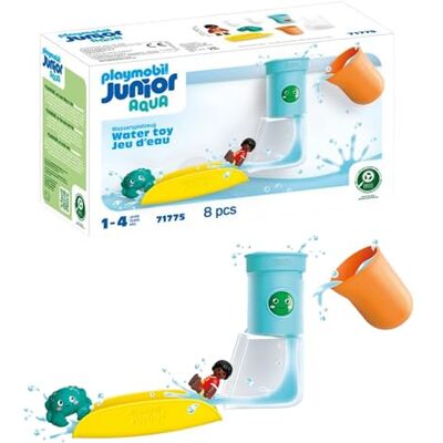 Playmobil JUNIOR Aqua Zbiornik na wodospad ze zjeżdżalnią zabawka do wody od 1 roku życia prezent dla małych dzieci zrównoważona zabawka do kąpieli ze zjeżdżalnią i wodospadem 71775 Playmobil JUNIOR Aqua Zbiornik na wodospad ze zjeżdżalnią zabawka do wody od 1 roku życia prezent dla małych dzieci zrównoważona zabawka do kąpieli ze zjeżdżalnią i wodospadem 71775