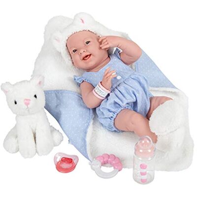 JC Toys 18062 Atributo no aplicable al producto lalka niemowlęca, La Newborn Baby Play, niebieski/biały JC Toys 18062 Atributo no aplicable al producto lalka niemowlęca, La Newborn Baby Play, niebieski/biały