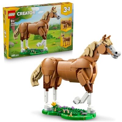 Lego Creator 3 w 1 Piękny koń, przebudowa na niedźwiedzia lub jelenia, zabawka konstrukcyjna dla dzieci od 9 lat, pomysł na kreatywny prezent dla dziewczynek, chłopców, miłośników zwierząt 31166 Lego Creator 3 w 1 Piękny koń, przebudowa na niedźwiedzia lub jelenia, zabawka konstrukcyjna dla dzieci od 9 lat, pomysł na kreatywny prezent dla dziewczynek, chłopców, miłośników zwierząt 31166