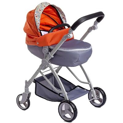 JC Toys Składany wózek dla lalek do 45 cm, kolekcja Nature, koszyk, kaptur, torba spacerowa, regulowana kierownica, zdejmowana torba, idealna do zabawy i spacerów, zaprojektowany przez Berenguer JC Toys Składany wózek dla lalek do 45 cm, kolekcja Nature, koszyk, kaptur, torba spacerowa, regulowana kierownica, zdejmowana torba, idealna do zabawy i spacerów, zaprojektowany przez Berenguer