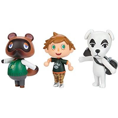 Super Zestaw figurek Nintendo Animal Crossing – zawiera Tom Nook, K. K. i o wysokości około 6 cm, 3 figurki przegubowe idealne dla dzieci w wieku od 3 lat Super Zestaw figurek Nintendo Animal Crossing – zawiera Tom Nook, K. K. i o wysokości około 6 cm, 3 figurki przegubowe idealne dla dzieci w wieku od 3 lat