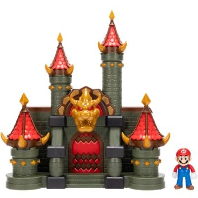 Super Bros Wonder Deluxe Bowser Jr. Castle Playset, oficjalnie licencjonowany przez Jakks Pacific, zawiera 2,5" Mario Figure, Interaktywne elementy środowiskowe, idealne dla kolekcjonerów, dla 3 Super Bros Wonder Deluxe Bowser Jr. Castle Playset, oficjalnie licencjonowany przez Jakks Pacific, zawiera 2,5" Mario Figure, Interaktywne elementy środowiskowe, idealne dla kolekcjonerów, dla 3