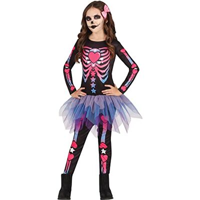 FIESTAS GUIRCA Różowy Szkielet Kostium z Tutu Kostium Dziewczyny Halloween FIESTAS GUIRCA Różowy Szkielet Kostium z Tutu Kostium Dziewczyny Halloween