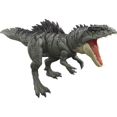 Mattel Jurassic World Giganotozaur Mega Szczęka Giga Atak Figurka z funkcją, ok. 71 cm dł., atak w kilku kierunkach, ustawianie w różnych pozach, zabawka dinozaur dla dzieci 4+, JKG93 Mattel Jurassic World Giganotozaur Mega Szczęka Giga Atak Figurka z funkcją, ok. 71 cm dł., atak w kilku kierunkach, ustawianie w różnych pozach, zabawka dinozaur dla dzieci 4+, JKG93