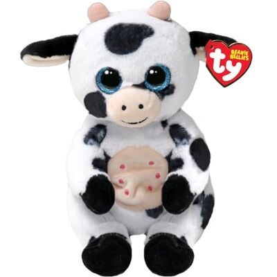 Ty Beanie Bellies Herdly krowa z niebieskimi oczami brokat oryginalny miękki bekin pluszowe zwierzęta 20 cm T41287 Ty Beanie Bellies Herdly krowa z niebieskimi oczami brokat oryginalny miękki bekin pluszowe zwierzęta 20 cm T41287