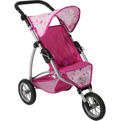 Bayer Wózek dla lalek Leon, jogging Buggy, dla dzieci w wieku od 4 do 8 lat, jednorożec, różowy Bayer Wózek dla lalek Leon, jogging Buggy, dla dzieci w wieku od 4 do 8 lat, jednorożec, różowy