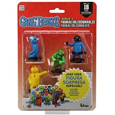 Bizak Gang Beasts, Zestaw 5 figurek w Blisterze Strój Żółty Kurczak, Zbiorowe Figurki z Gra Walki Multiplayer (64114020), 64114020-2 Bizak Gang Beasts, Zestaw 5 figurek w Blisterze Strój Żółty Kurczak, Zbiorowe Figurki z Gra Walki Multiplayer (64114020), 64114020-2