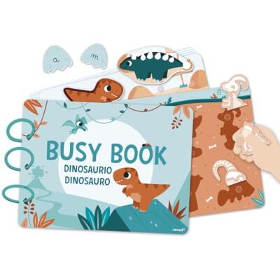 Janod Interaktywna książka z motywem dinozaurów hiszpański/włoski 18 stron z zabawkami dla dzieci interaktywna tablica i zabawka edukacyjna dla dzieci w wieku przedszkolnym od 3 lat Janod Interaktywna książka z motywem dinozaurów hiszpański/włoski 18 stron z zabawkami dla dzieci interaktywna tablica i zabawka edukacyjna dla dzieci w wieku przedszkolnym od 3 lat