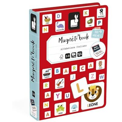 Janod Magneti'Book alfabet zabawka edukacyjna, wersja włoska, od 3 lat, J02594, mały Janod Magneti'Book alfabet zabawka edukacyjna, wersja włoska, od 3 lat, J02594, mały