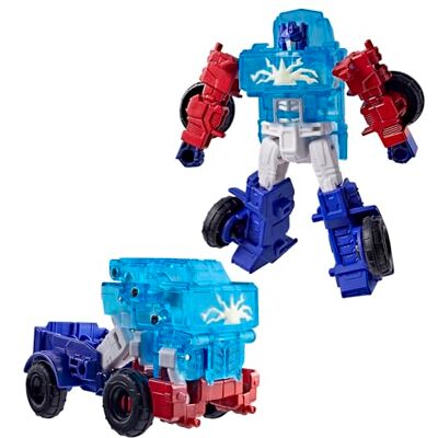 Transformers Optimus Prime z serii Cyber Changers Energon Surge z serialu " CYBERWORLD", 10-centymetrowa figurka, szybkie przekształcanie w tryb ciężarówki, zabawkowe roboty dla dzieci w wieku od 6 lat Transformers Optimus Prime z serii Cyber Changers Energon Surge z serialu " CYBERWORLD", 10-centymetrowa figurka, szybkie przekształcanie w tryb ciężarówki, zabawkowe roboty dla dzieci w wieku od 6 lat