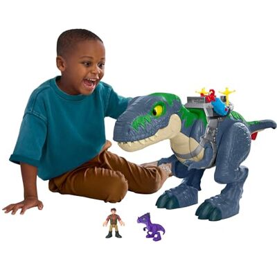 Fisher Price Imaginext Jurassic World Odrodzenie T. Rex Mega Akcja Wielki gryz Figurka światła i dźwięki + 2 małe figurki Zestaw Interaktywna zabawka dinozaur 3+, JGR40 Fisher Price Imaginext Jurassic World Odrodzenie T. Rex Mega Akcja Wielki gryz Figurka światła i dźwięki + 2 małe figurki Zestaw Interaktywna zabawka dinozaur 3+, JGR40