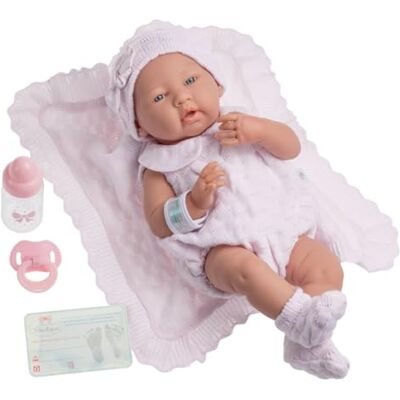 JC Toys Realistic Little Girl Lalka, Różowy, 38 cm JC Toys Realistic Little Girl Lalka, Różowy, 38 cm
