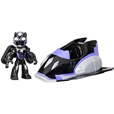 Marvel Czarna Pantera z samolotem z serialu ""Iron Man i super ekipa"" a, figurka i model pojazdu, 7,6 cm, zabawki z superbohaterami dla dzieci, wiek: od 3 lat Marvel Czarna Pantera z samolotem z serialu ""Iron Man i super ekipa"" a, figurka i model pojazdu, 7,6 cm, zabawki z superbohaterami dla dzieci, wiek: od 3 lat