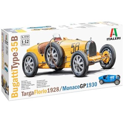 Italeri 4716 Bugatti typ 35B Florio '29 / Monaco GP '30, skala 1:12, plastikowy model / model plastikowy do montażu Italeri 4716 Bugatti typ 35B Florio '29 / Monaco GP '30, skala 1:12, plastikowy model / model plastikowy do montażu