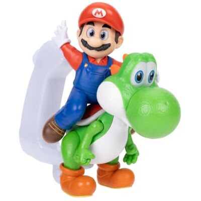 Jakks Pacific Super Mario Galaxy Movie Mario Riding Yoshi 8 cali / 20,3 cm Figurka funkcji, oficjalnie autorstwa Jakksa Pacific, od wieków 3+ Jakks Pacific Super Mario Galaxy Movie Mario Riding Yoshi 8 cali / 20,3 cm Figurka funkcji, oficjalnie autorstwa Jakksa Pacific, od wieków 3+