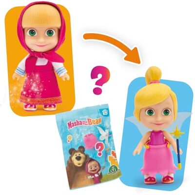 Giochi Preziosi Masza E Niedźwiedź 12 cm lalka Masza z odpinaną sukienką i włosami, 3 woreczki niespodzianki i akcesoria do przebudowy lalki wróżki, dla dzieci od 3 lat Giochi Preziosi Masza E Niedźwiedź 12 cm lalka Masza z odpinaną sukienką i włosami, 3 woreczki niespodzianki i akcesoria do przebudowy lalki wróżki, dla dzieci od 3 lat