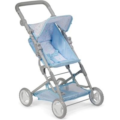JC Toys Składany wózek dla lalek do 45 cm, idealny do zabawy i spacerów, niebieski z kwiatowym wystrojem, zaprojektowany przez Berenguer, +3 lata JC Toys Składany wózek dla lalek do 45 cm, idealny do zabawy i spacerów, niebieski z kwiatowym wystrojem, zaprojektowany przez Berenguer, +3 lata