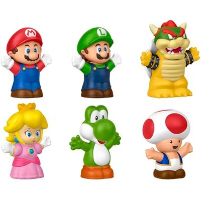 Fisher Price Little People Mój Mario zestaw 6 figurek Zabawa w odgrywanie ról z figurkami Mario, Luigiego, Peach, Toada, Yoshi i Bowsera, od 18 mies., JHG63 Fisher Price Little People Mój Mario zestaw 6 figurek Zabawa w odgrywanie ról z figurkami Mario, Luigiego, Peach, Toada, Yoshi i Bowsera, od 18 mies., JHG63