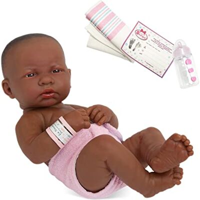 JC Toys La Newborn Boutique realistyczna 35,5 cm anatomicznie poprawna prawdziwa dziewczyna afroamerykańska lalka dziecko wszystko winyl pierwszy dzień zaprojektowany przez Berenguer wyprodukowano w Hiszpanii JC Toys La Newborn Boutique realistyczna 35,5 cm anatomicznie poprawna prawdziwa dziewczyna afroamerykańska lalka dziecko wszystko winyl pierwszy dzień zaprojektowany przez Berenguer wyprodukowano w Hiszpanii
