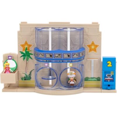 Diorama filmu Super Mario Galaxy „Galaxy Gateway”, oficjalna licencja Jakks Pacific, zawiera figurki księżniczki Peach i kapitana Toada o wysokości 1,5 cala, interaktywne elementy Diorama filmu Super Mario Galaxy „Galaxy Gateway”, oficjalna licencja Jakks Pacific, zawiera figurki księżniczki Peach i kapitana Toada o wysokości 1,5 cala, interaktywne elementy