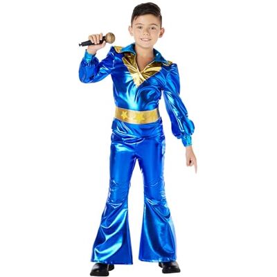 Boland Kostium dziecięcy Disco King, 3-częściowy, przebranie na imprezy tematyczne, Halloween lub karnawał, piosenkarz, supergwiazda Boland Kostium dziecięcy Disco King, 3-częściowy, przebranie na imprezy tematyczne, Halloween lub karnawał, piosenkarz, supergwiazda