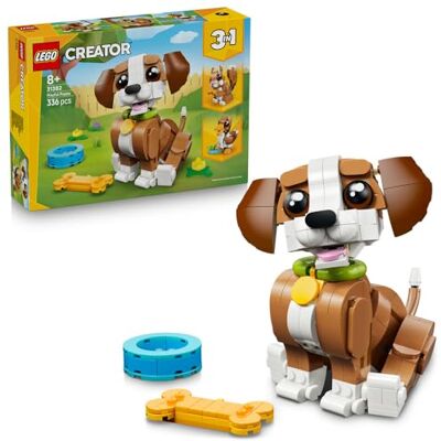 Lego Creator 3 w 1 Urocze zwierzątka: psotny szczeniaczek, trzy opcje budowania: pies, wiewiórka lub kaczka, zabawka konstrukcyjna dla dzieci, prezent dla dziewczynki i chłopca w wieku od 8 lat 31382 Lego Creator 3 w 1 Urocze zwierzątka: psotny szczeniaczek, trzy opcje budowania: pies, wiewiórka lub kaczka, zabawka konstrukcyjna dla dzieci, prezent dla dziewczynki i chłopca w wieku od 8 lat 31382