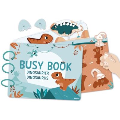 Janod Busy Book Dino Temat – niemiecki/holenderski – 18 stron z aktywnością dla niemowląt i dzieci – busy Board & przedszkole zabawka edukacyjna – nauka liczb, alfabetu, zwierząt... – od 3 lat Janod Busy Book Dino Temat – niemiecki/holenderski – 18 stron z aktywnością dla niemowląt i dzieci – busy Board & przedszkole zabawka edukacyjna – nauka liczb, alfabetu, zwierząt... – od 3 lat