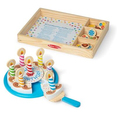 Melissa & Doug Drewniany Tort Urodzinowy Udawaj Odtwórz Drewniana zabawka do zabawy dla dzieci 3+ Prezent dla chłopca lub dziewczynki Melissa & Doug Drewniany Tort Urodzinowy Udawaj Odtwórz Drewniana zabawka do zabawy dla dzieci 3+ Prezent dla chłopca lub dziewczynki