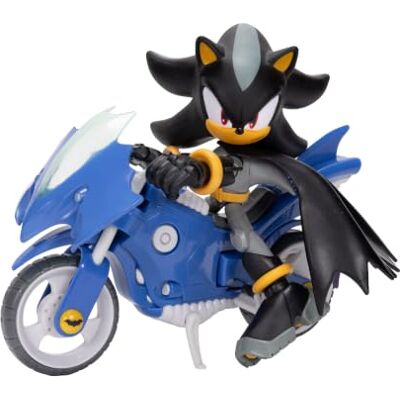 Sonic The Hedgehog Zestaw figurek akcji DC x Sonic Shadow jako Batman i Batcycle 5" / 13 cm, oficjalna licencja Jakks Pacific, figurka akcji Shadow 5", interaktywny pojazd z ruchomymi kołami i działającą podstawką Sonic The Hedgehog Zestaw figurek akcji DC x Sonic Shadow jako Batman i Batcycle 5" / 13 cm, oficjalna licencja Jakks Pacific, figurka akcji Shadow 5", interaktywny pojazd z ruchomymi kołami i działającą podstawką