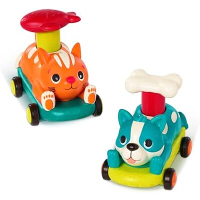 B. toys – Push & Go Toy Cars – Cat & Dog Vehicles – Toy Cars for Babies, Toddlers – Animal Toys – 18+ Months – PawMobiles B. toys – Push & Go Toy Cars – Cat & Dog Vehicles – Toy Cars for Babies, Toddlers – Animal Toys – 18+ Months – PawMobiles