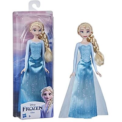 Lalka Elsa z serii Blask Krainy lodu Disneya, spódniczka, buty i długie blond włosy, zabawka dla dzieci w wieku od 3 lat Lalka Elsa z serii Blask Krainy lodu Disneya, spódniczka, buty i długie blond włosy, zabawka dla dzieci w wieku od 3 lat