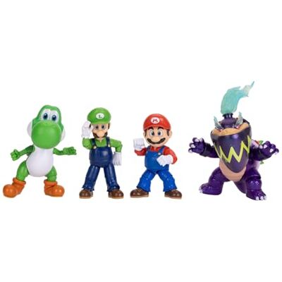 Zestaw figurek akcji Super Mario Galaxy Movie 12,7 cm, oficjalna licencja Jakks Pacific, zawiera figurki Mario, Luigiego, Yoshiego i ekskluzywne figurki Wonder Bowser Jr., przegubowa konstrukcja, 3+ Zestaw figurek akcji Super Mario Galaxy Movie 12,7 cm, oficjalna licencja Jakks Pacific, zawiera figurki Mario, Luigiego, Yoshiego i ekskluzywne figurki Wonder Bowser Jr., przegubowa konstrukcja, 3+