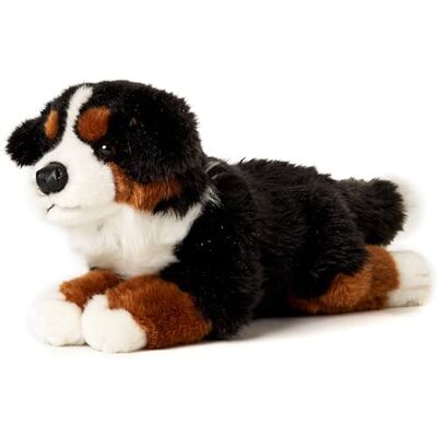 Uni-Toys Leżący berneński pies pasterski 38 cm (długość) Pluszowy pies, zwierzę domowe przytulanka w kolorze czarnym, brązowym i białym Uni-Toys Leżący berneński pies pasterski 38 cm (długość) Pluszowy pies, zwierzę domowe przytulanka w kolorze czarnym, brązowym i białym