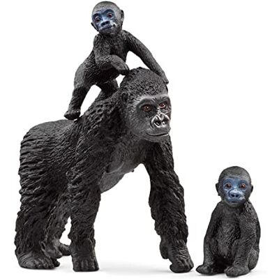 Schleich WILD LIFE Rodzina goryli 42601 mama goryl z 2 młodymi realistyczne figurki zwierząt prezent dla chłopców i dziewczynek dekoracja urodzinowa zestaw 3 elementy 3+ Schleich WILD LIFE Rodzina goryli 42601 mama goryl z 2 młodymi realistyczne figurki zwierząt prezent dla chłopców i dziewczynek dekoracja urodzinowa zestaw 3 elementy 3+