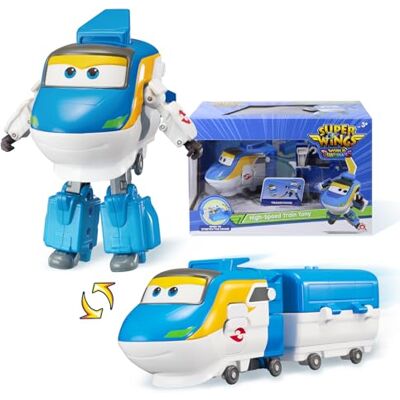 Super Transforming Tony, zmieniający się pociąg w Robot 12,7 cm, łatwa do zmiany, zabawka do odgrywania ról dla chłopców i dziewcząt od 3 lat, niebieska Super Transforming Tony, zmieniający się pociąg w Robot 12,7 cm, łatwa do zmiany, zabawka do odgrywania ról dla chłopców i dziewcząt od 3 lat, niebieska
