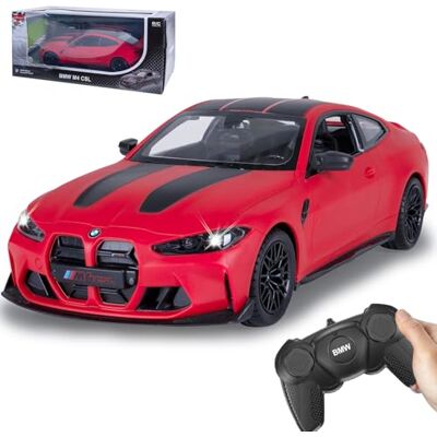 Jamara 402270 BMW M4 CSL 1:16 czerwony 2,4 GHz RC samochód wyścigowy zdalnie sterowany, zabawka dla dzieci od 6 lat, pomysł na prezent Jamara 402270 BMW M4 CSL 1:16 czerwony 2,4 GHz RC samochód wyścigowy zdalnie sterowany, zabawka dla dzieci od 6 lat, pomysł na prezent
