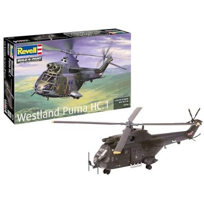 Revell Westland Puma HC.1 Westland Puma HC.1 zestaw modelarski 1:144, 68 części, helikopter wojskowy RAF z 2 naklejkami, do wojny w Zatoce Perskiej i Irlandii Północnej, od 12 lat Revell Westland Puma HC.1 Westland Puma HC.1 zestaw modelarski 1:144, 68 części, helikopter wojskowy RAF z 2 naklejkami, do wojny w Zatoce Perskiej i Irlandii Północnej, od 12 lat